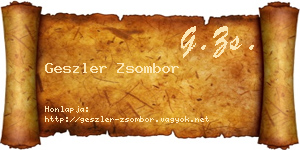 Geszler Zsombor névjegykártya